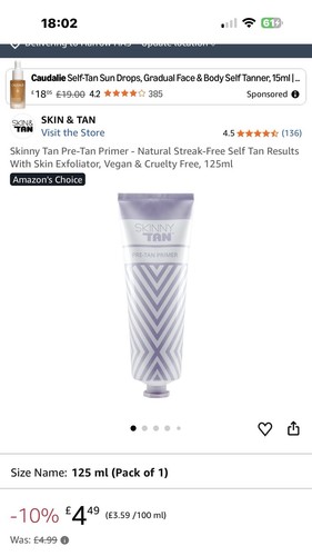 Skinny tan pre - tan, primer